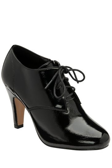 Tamaris 23304-25 Ladies Black Leather Lace Up Low Heeled Trouser Shoes |  Leather boot shoes, Black leather shoes, Black leather shoe boots