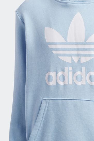 Adidas trefoil hoodie new arrivals grey and blue