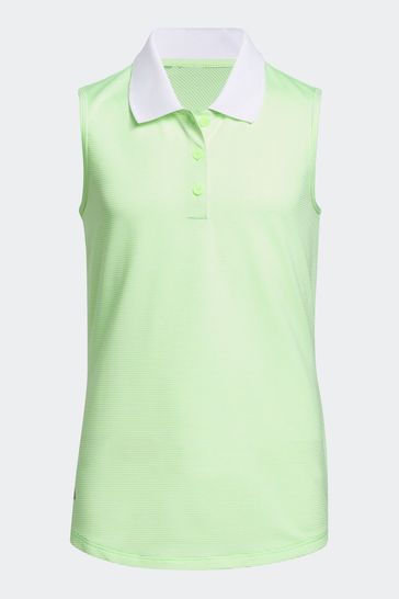 adidas Golf Lime Green Sleeveless Polo Shirt