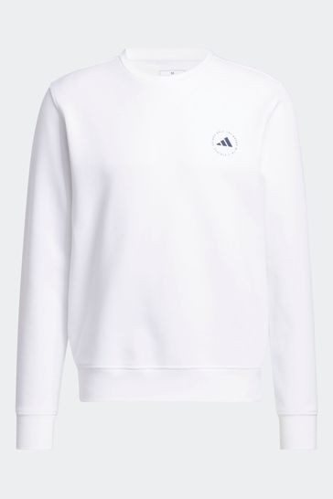 Adidas white crew shop neck sweatshirt