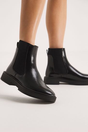 Simply Be Classic Chelsea Ankle Black Boots in Wide/Extra Wide Fit