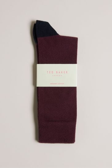 Buy Ted Baker Corecol Red Socks With Contrast Colour Heel And Toe