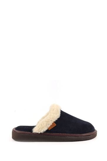 Lazy Dogz Blue Otto Suede Mule Slippers