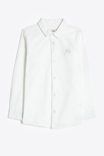 River Island White Cotton Boys Oxford Shirt