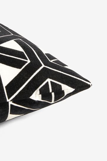 Black and white geometric cushion discount