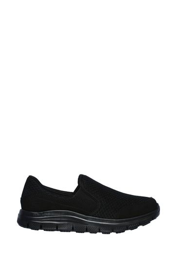 Skechers Black Cozard Slip-On Slip Resistant Work Womens Shoes