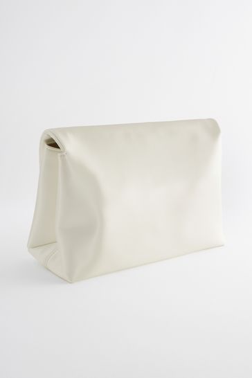 Big white clutch bag deals