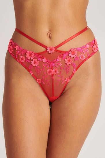 Boux Avenue Red Floral Daphne High Waisted Knickers