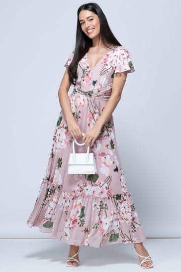 Mesh floral shop maxi dress