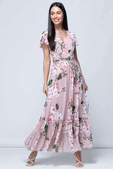 Mesh floral maxi dress 2025