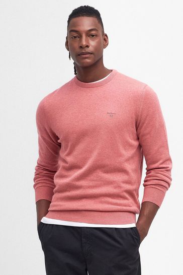 Barbour® Pink Mens Pima Crew Neck Cotton Jumper