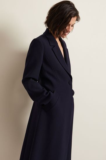 Buy Phase Eight Blue Juliette Crepe Coat from Next Ireland
