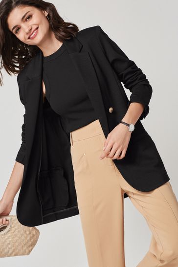 Buy Black Ponte Blazer from Next Canada