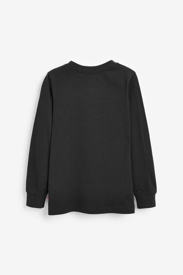 childrens plain black long sleeve top