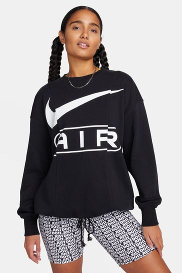 Buy Nike Black Oversized Air Fleece Crew Neck Sweatshirt from Next