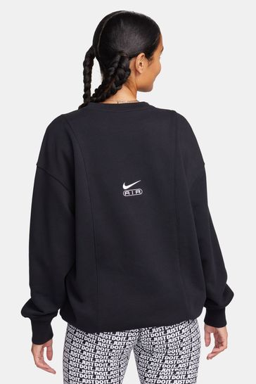 Buy Nike Black Oversized Air Fleece Crew Neck Sweatshirt from Next