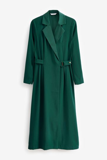 Emerald green wrap front crepe maxi dress review store