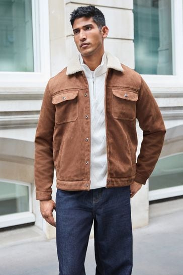Faux suede trucker jacket 2025