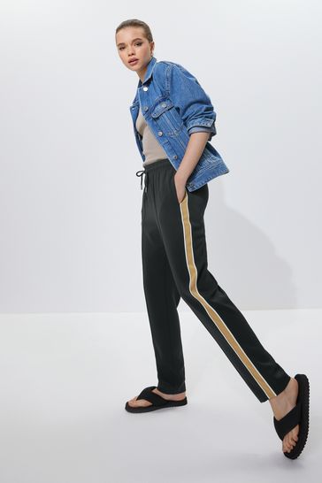 Tapered trousers with side stripe sale
