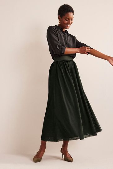 Buy Boden Green Tulle Full Midi Skirt from Next Luxembourg