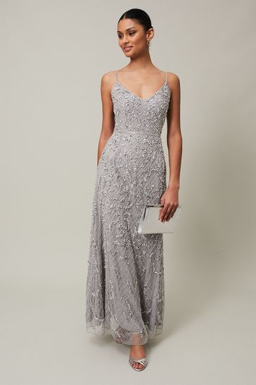 Phase Eight Silver Alexia Sequin Maxi Dress
