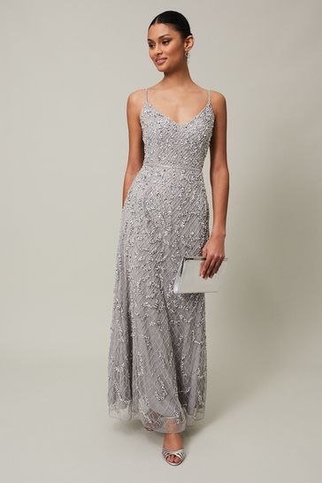 silver sequin maxi dress