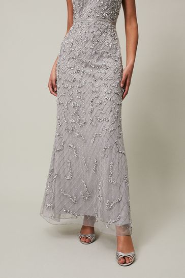 Phase Eight Silver Alexia Sequin Maxi Dress