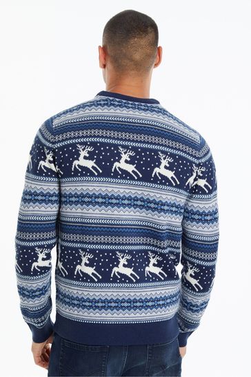 Blue and white christmas jumper online