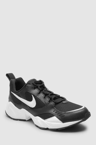 nike white and black air heights