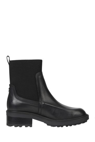 Buy Tommy Hilfiger Feminine Leather Black Boots from Next Luxembourg