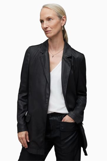Buy AllSaints Black Aleida Coated Denim Jacket from Next Hungary