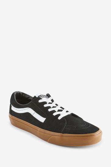 Mens black vans with brown sole best sale