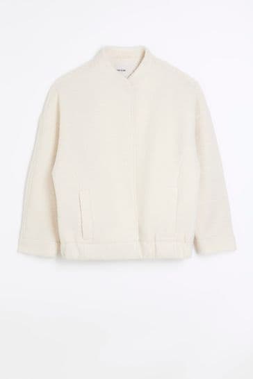 River island borg collar jacket on sale