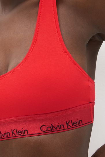 Calvin Klein Modern Cotton Holiday Bralette, Rouge, XS