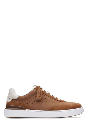 Clarks Brown Cognac Combi Court Lite Tor Shoes