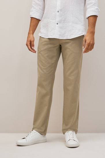 Stone Natural Straight Fit Chino Trousers