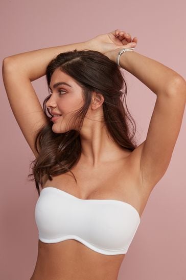Buy White DD+ Non Pad Minimise Strapless Bandeau Bra from Next Luxembourg