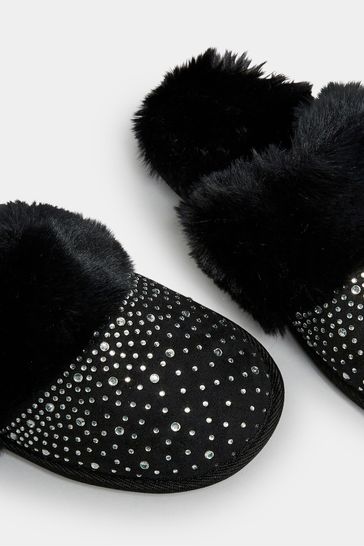 Black pom hotsell pom slippers