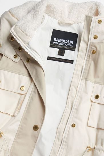 Barbour international jacket white sale