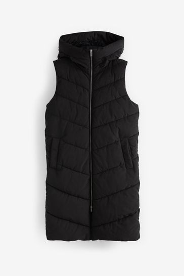 Long sleeveless sales padded gilet
