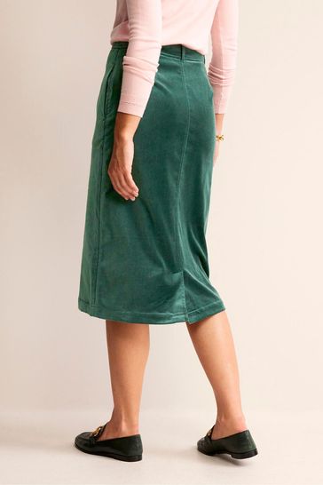 Buy Boden Green Margot Velvet Midi Skirt from Next USA