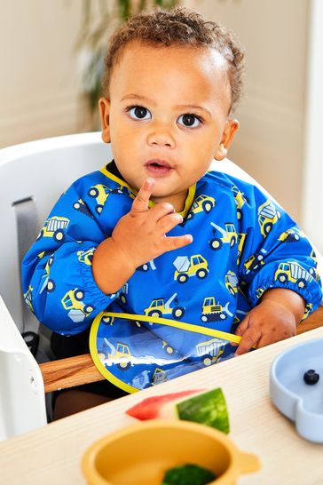 JoJo Maman Bébé Blue Digger Deluxe Sleeved Bib