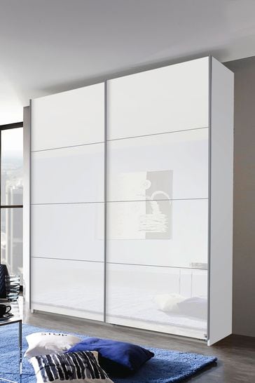 Buy Courtney White Glass 1 81m Sliding Wardrobe By Rauch From Next