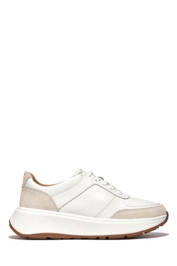 Buy FitFlop White F Mode Leather Suede Flatform Trainers from Next