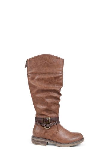 Pavers Buckle Detail Smart Brown Boots
