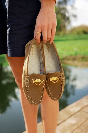 Barbour® Tan Brown Anika Suede Loafers