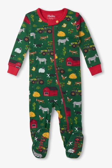 Hatley Green On The Farm Footed Coverall