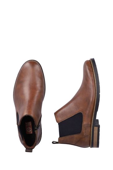 Mens brown clearance zipper boots