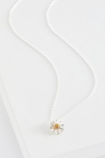 Estella Bartlett Silver Wildflower Necklace