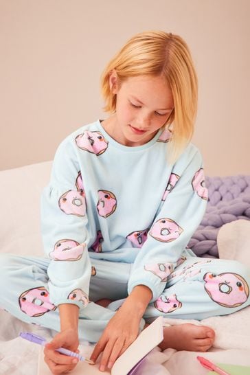 Buy Blue Doughnut Cosy Fleece Pyjamas 9mths 16yrs from Next Luxembourg